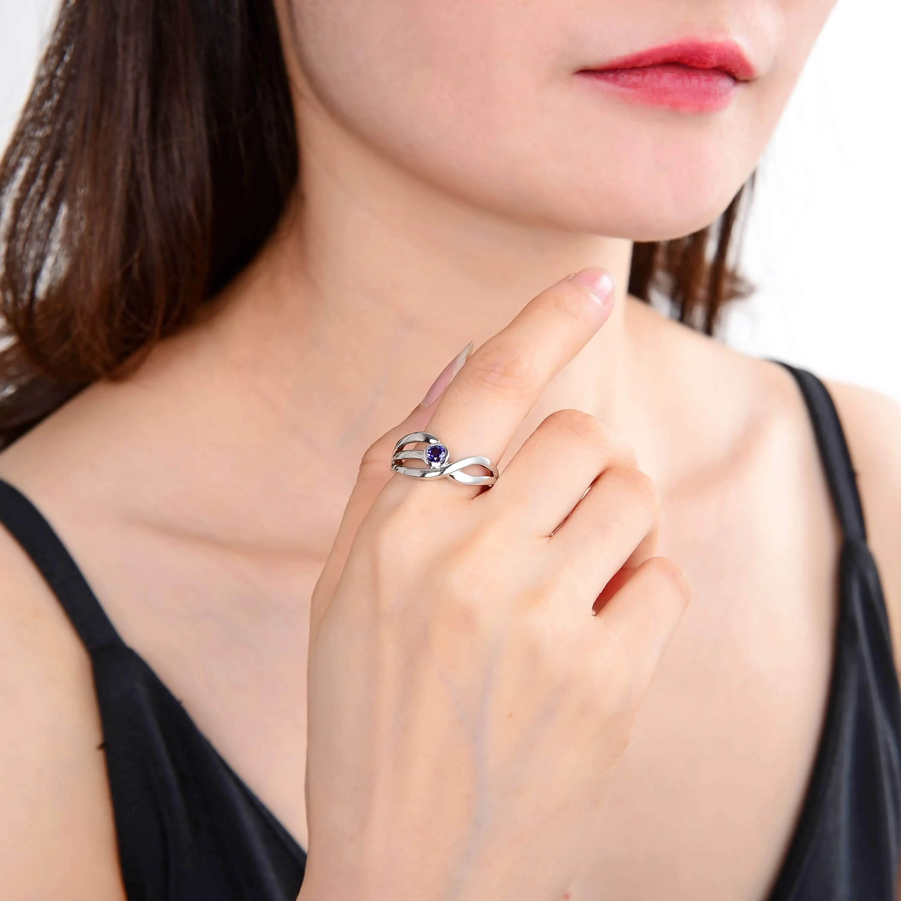 Purple Sapphire Dainty Fashion Ring