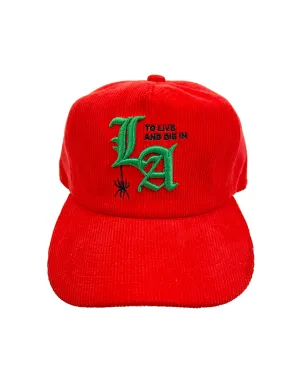 "To Live and Die in LA"Corduroy Snap Back Cap in Orange