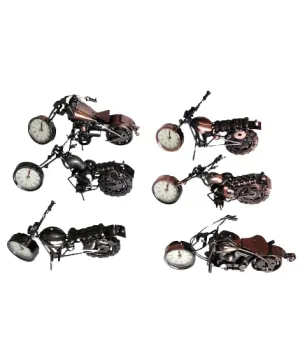 Qwick Click Metal Handmade Royal Look Showpiece Motor Bike with Watch| Decorative Vintage