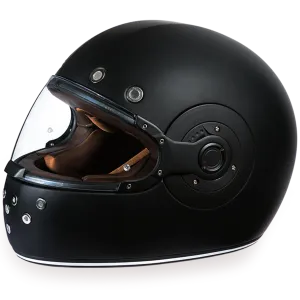 R1-B D.O.T. FULL FACE: DAYTONA RETRO: DULL BLACK
