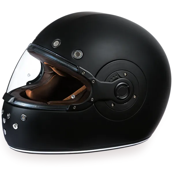 R1-B D.O.T. FULL FACE: DAYTONA RETRO: DULL BLACK