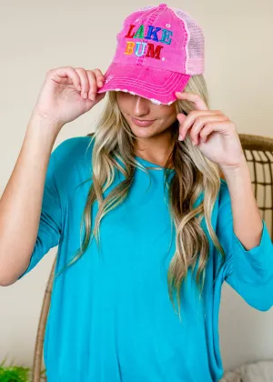 Rainbow Lake Bum Pink Trucker Hat** - Final Sale