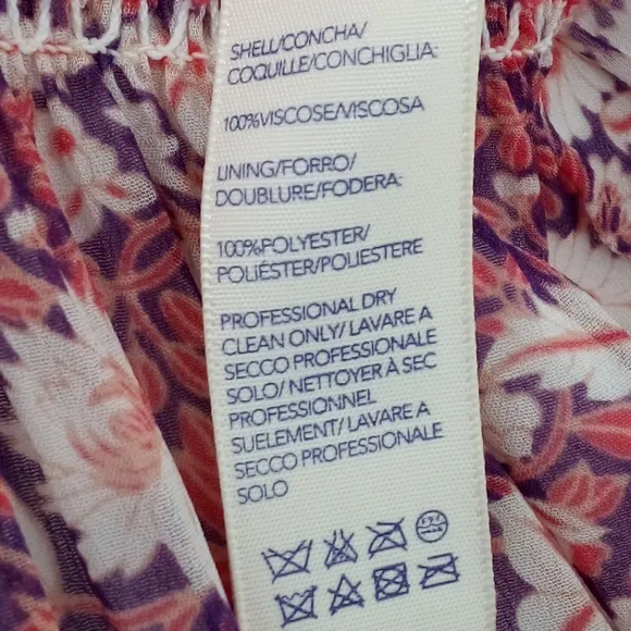 Rebecca Minkoff Canyon Poppy Print Floral Tier Elastic Waist Skirt S Lined Red