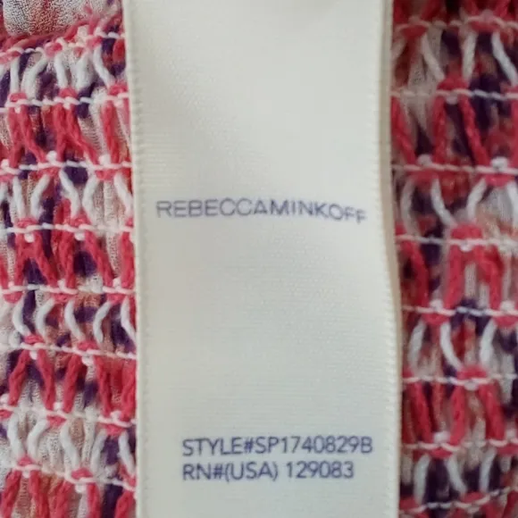 Rebecca Minkoff Canyon Poppy Print Floral Tier Elastic Waist Skirt S Lined Red