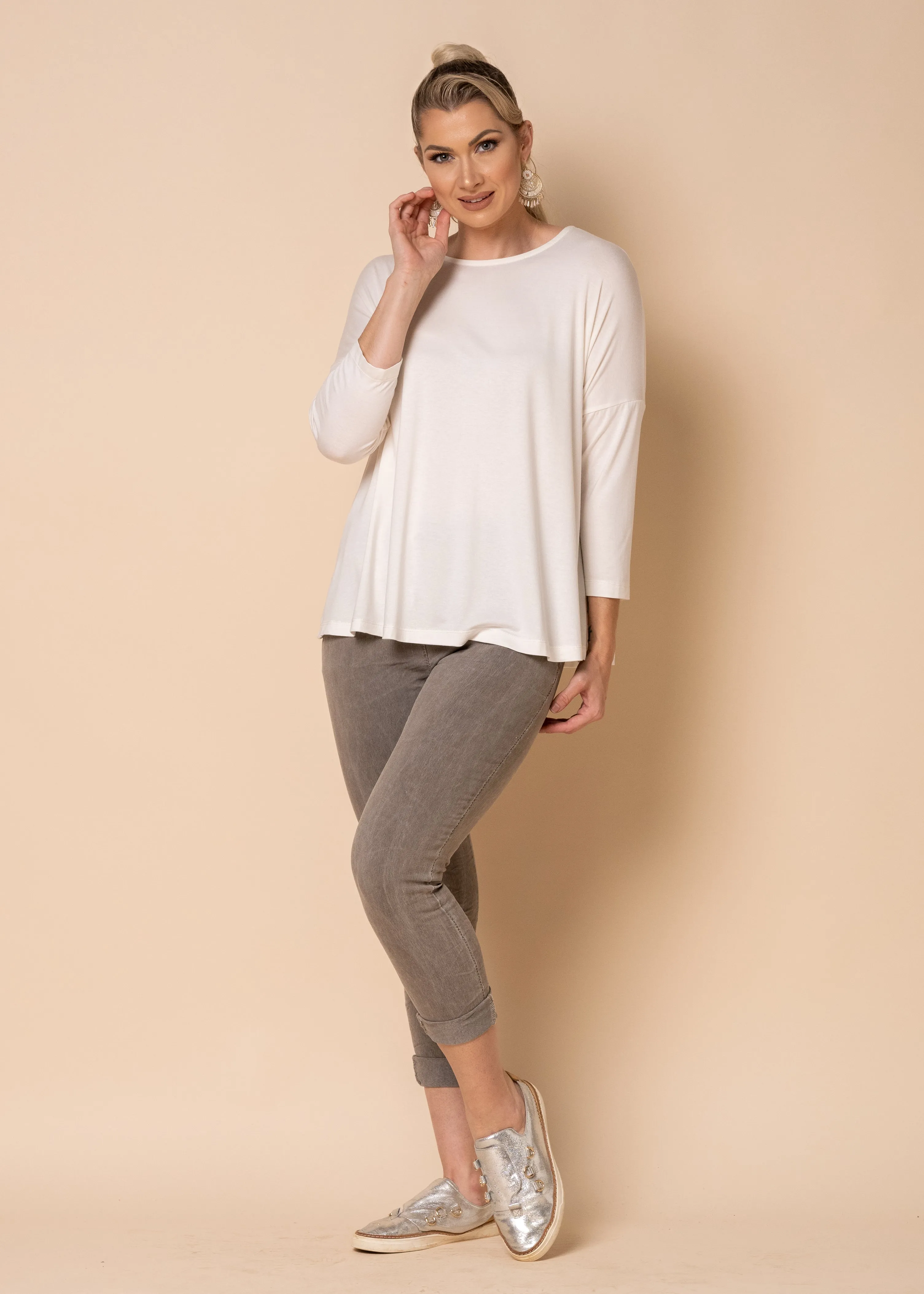 Reese Basic Top in Cream