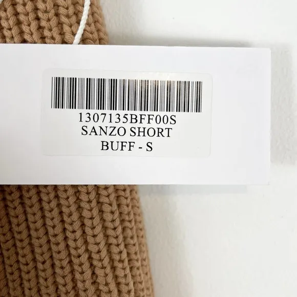Reformation Tan Buff Sanzo Ribbed Short