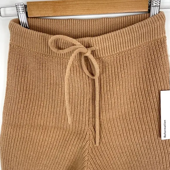 Reformation Tan Buff Sanzo Ribbed Short