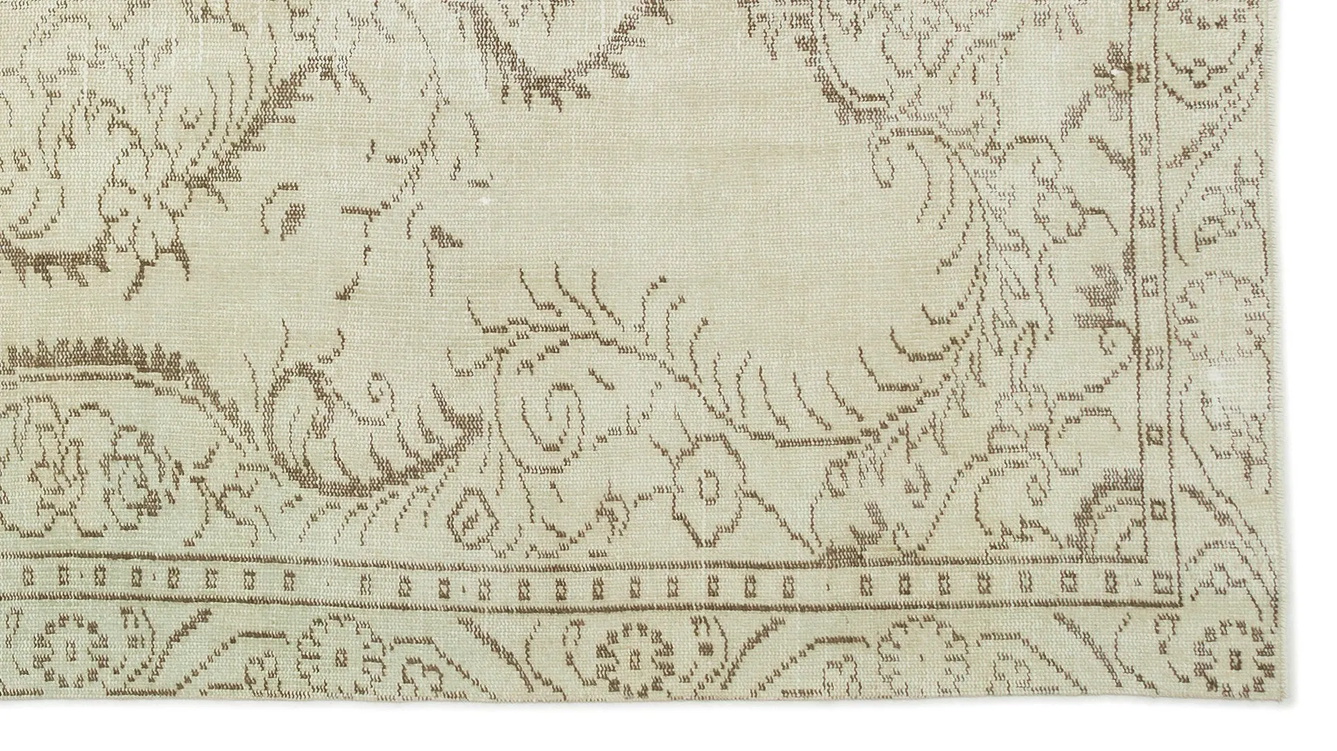 Retro Design Beige Over Dyed Vintage Rug 4'11'' x 8'12'' ft 150 x 274 cm