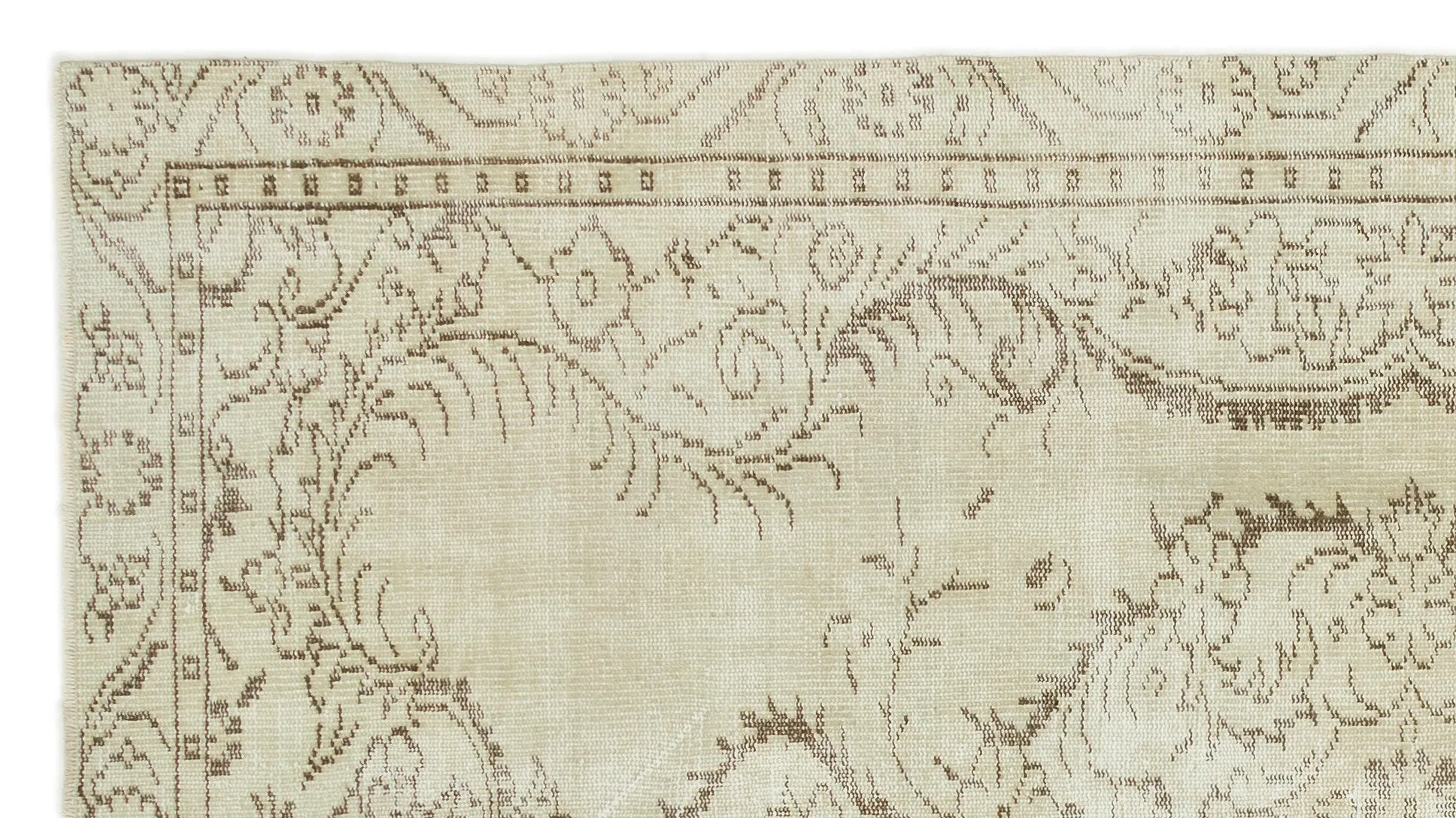 Retro Design Beige Over Dyed Vintage Rug 4'11'' x 8'12'' ft 150 x 274 cm