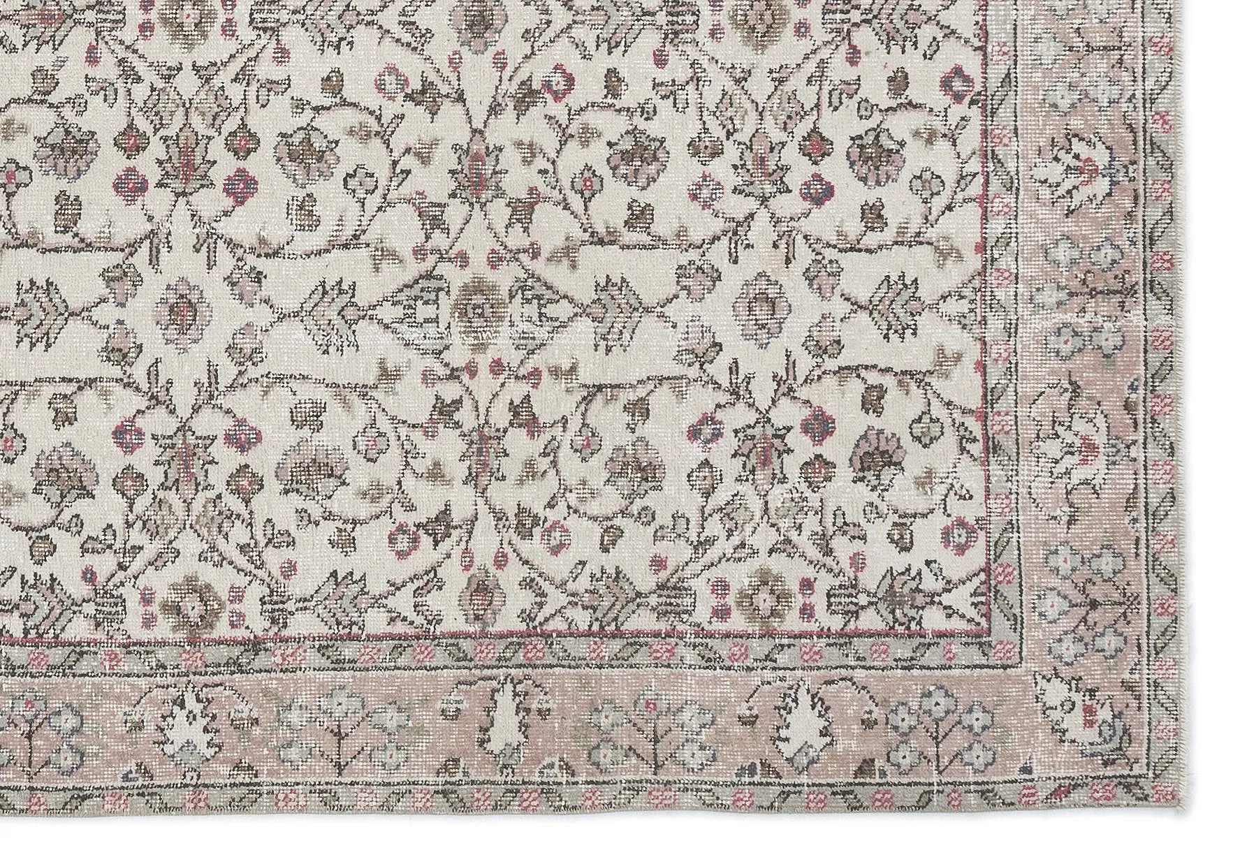Retro Design Beige Over Dyed Vintage Rug 5'10'' x 8'5'' ft 178 x 256 cm