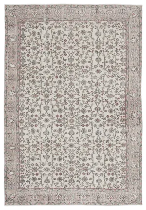 Retro Design Beige Over Dyed Vintage Rug 5'10'' x 8'5'' ft 178 x 256 cm
