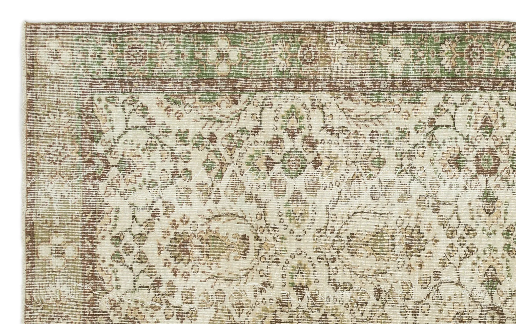 Retro Design Beige Over Dyed Vintage Rug 5'10'' x 9'3'' ft 177 x 281 cm