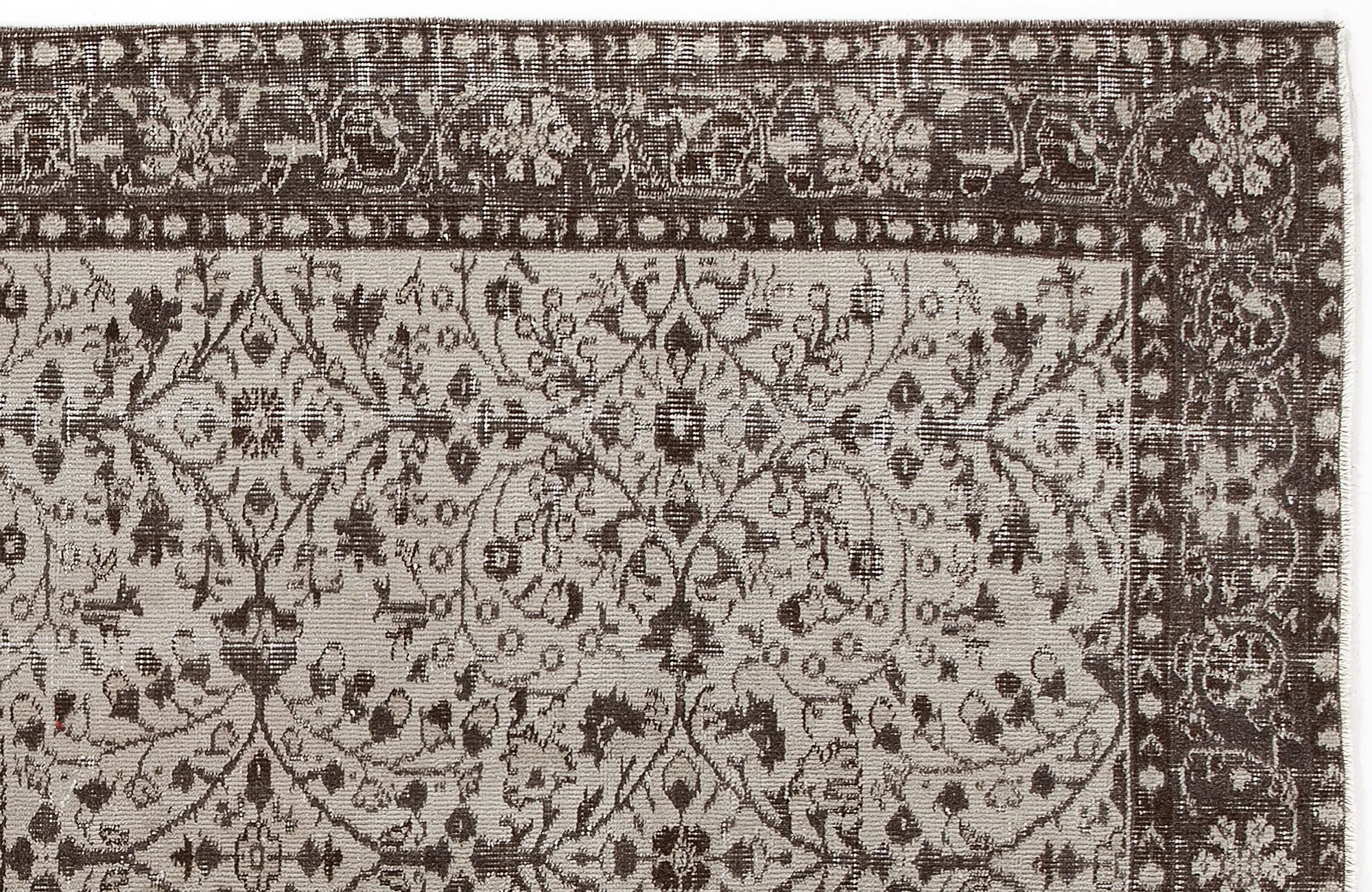 Retro Design Beige Over Dyed Vintage Rug 5'2'' x 8'5'' ft 158 x 257 cm