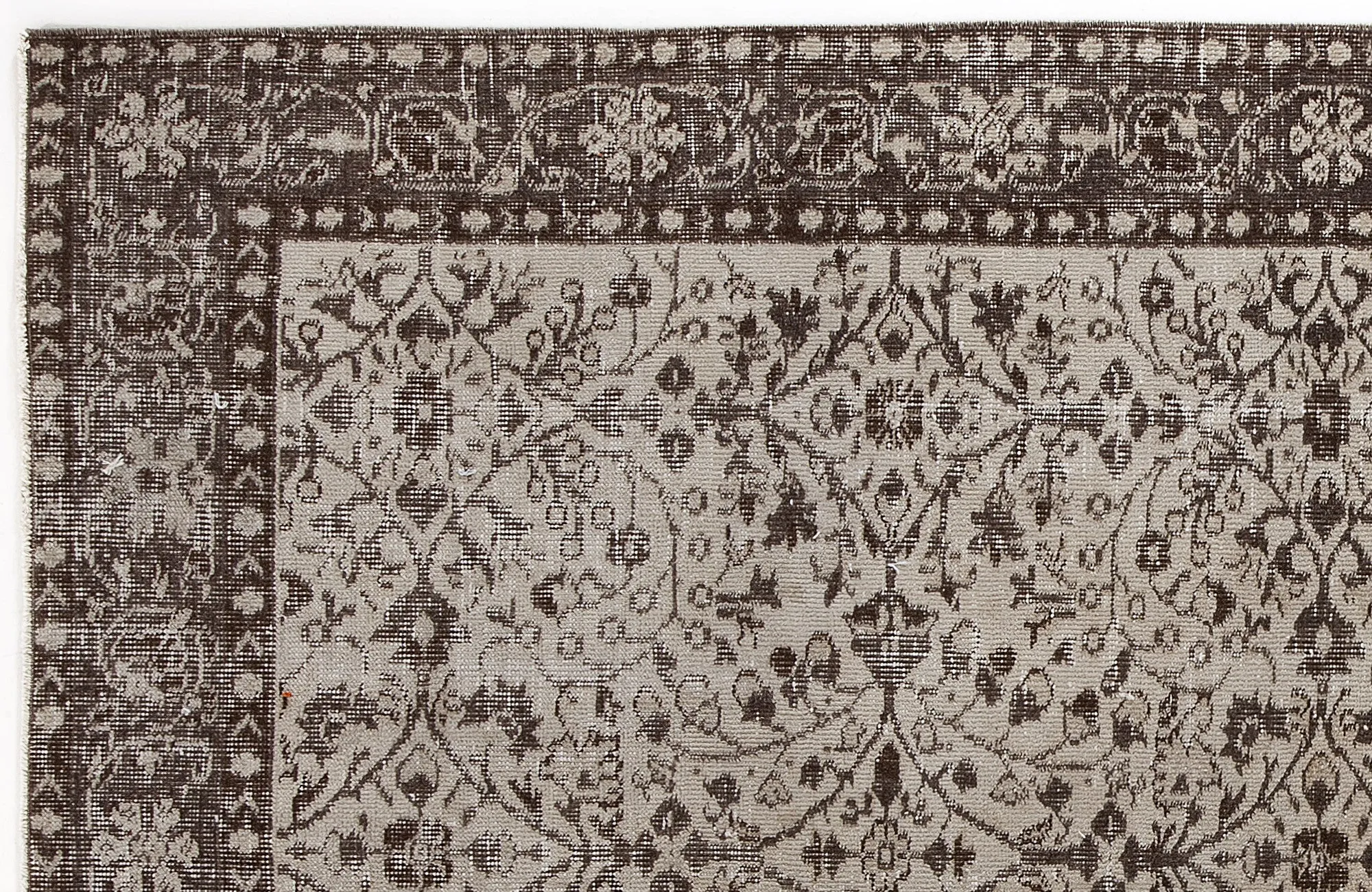 Retro Design Beige Over Dyed Vintage Rug 5'2'' x 8'5'' ft 158 x 257 cm