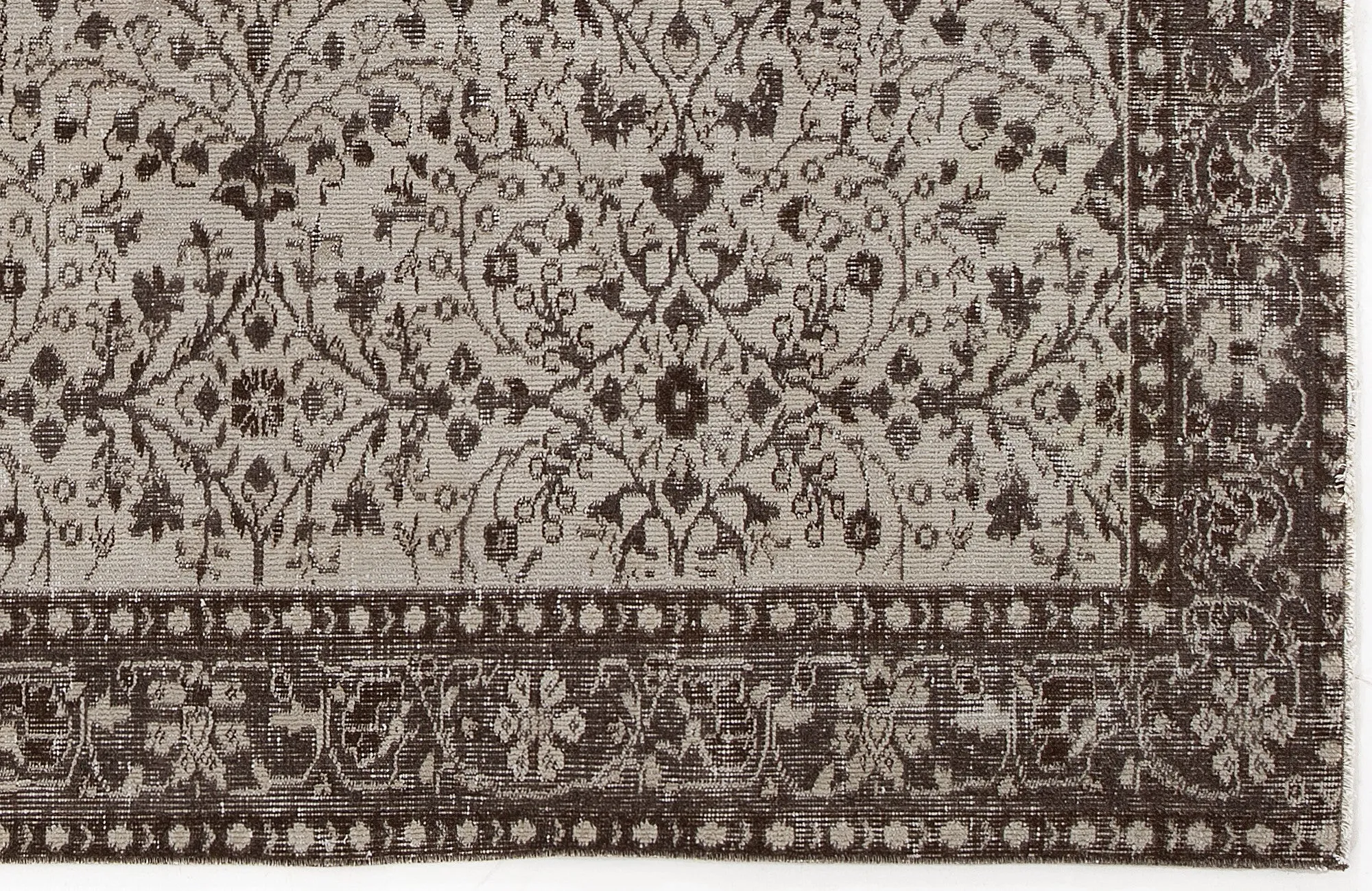 Retro Design Beige Over Dyed Vintage Rug 5'2'' x 8'5'' ft 158 x 257 cm