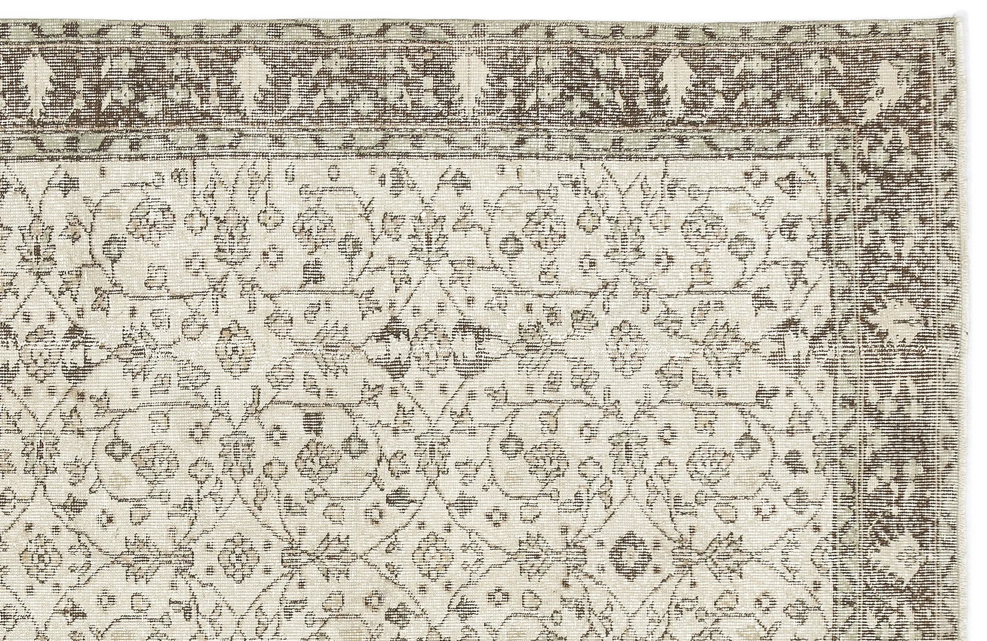 Retro Design Beige Over Dyed Vintage Rug 5'2'' x 8'8'' ft 157 x 264 cm