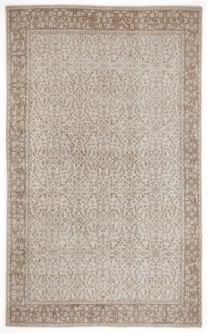 Retro Design Beige Over Dyed Vintage Rug 5'3'' x 8'8'' ft 160 x 264 cm