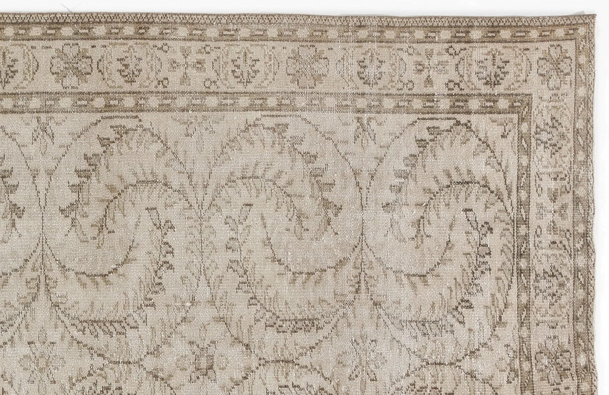 Retro Design Beige Over Dyed Vintage Rug 5'4'' x 8'11'' ft 163 x 273 cm