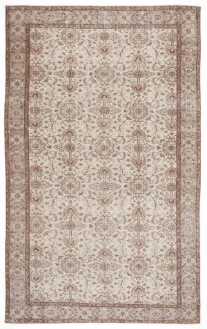 Retro Design Beige Over Dyed Vintage Rug 5'5'' x 8'10'' ft 166 x 270 cm