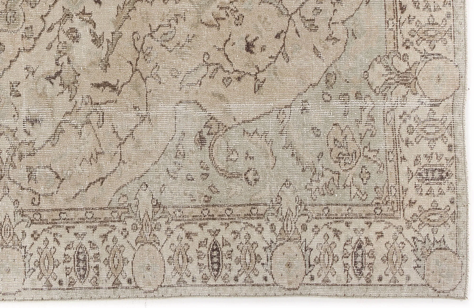 Retro Design Beige Over Dyed Vintage Rug 5'5'' x 8'8'' ft 164 x 263 cm