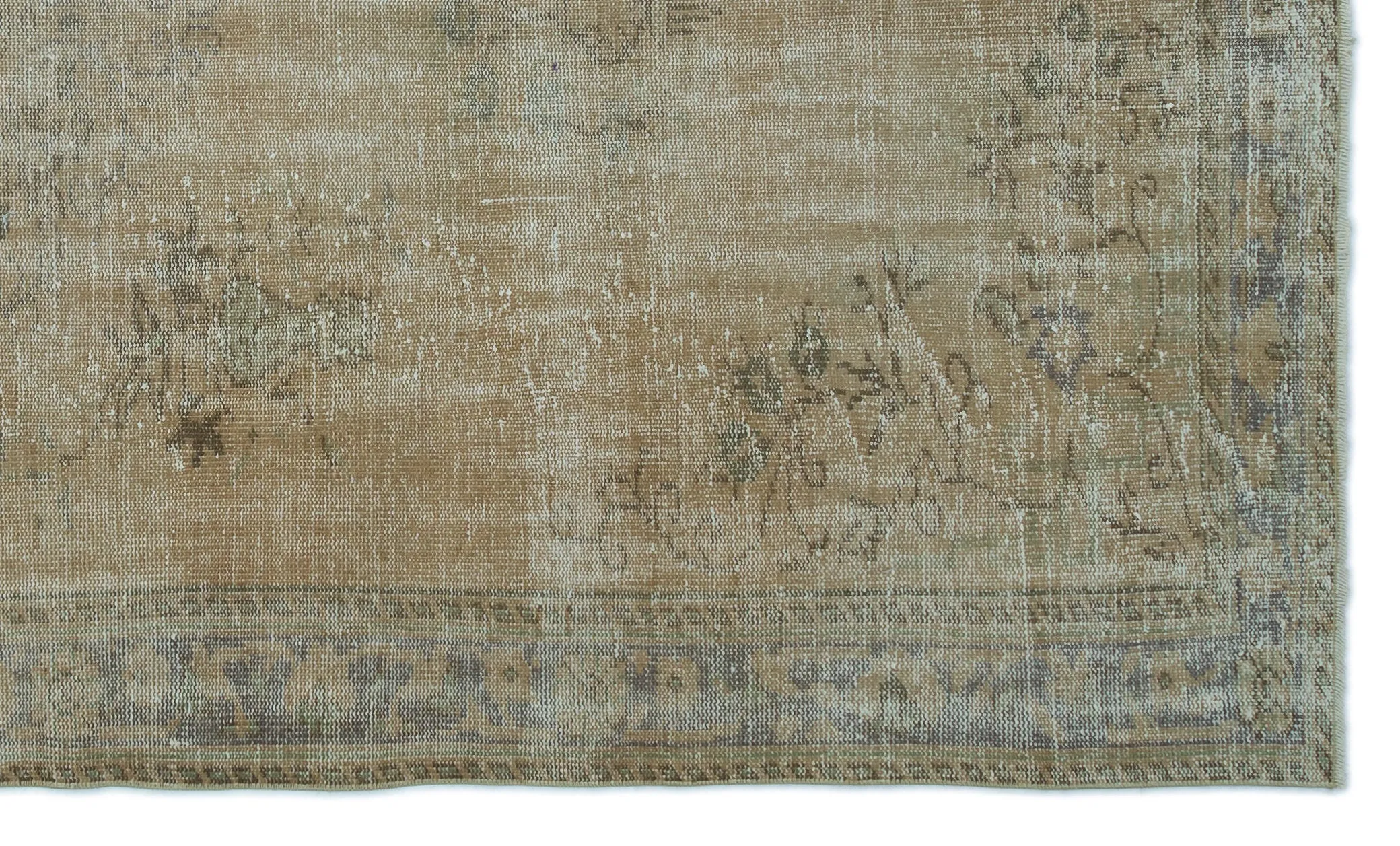 Retro Design Beige Over Dyed Vintage Rug 5'8'' x 9'7'' ft 172 x 292 cm