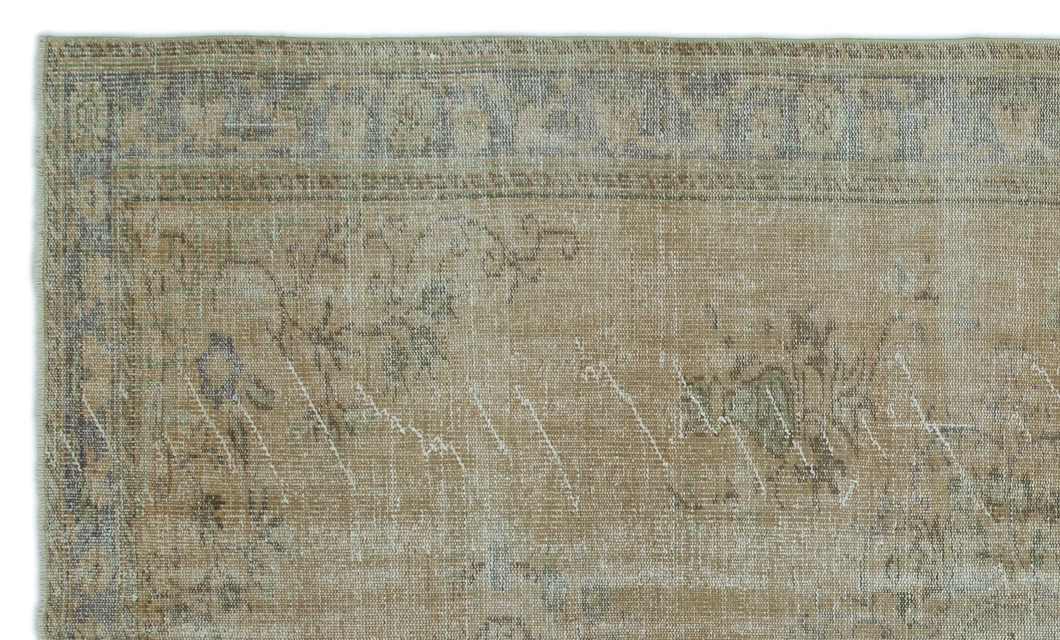 Retro Design Beige Over Dyed Vintage Rug 5'8'' x 9'7'' ft 172 x 292 cm