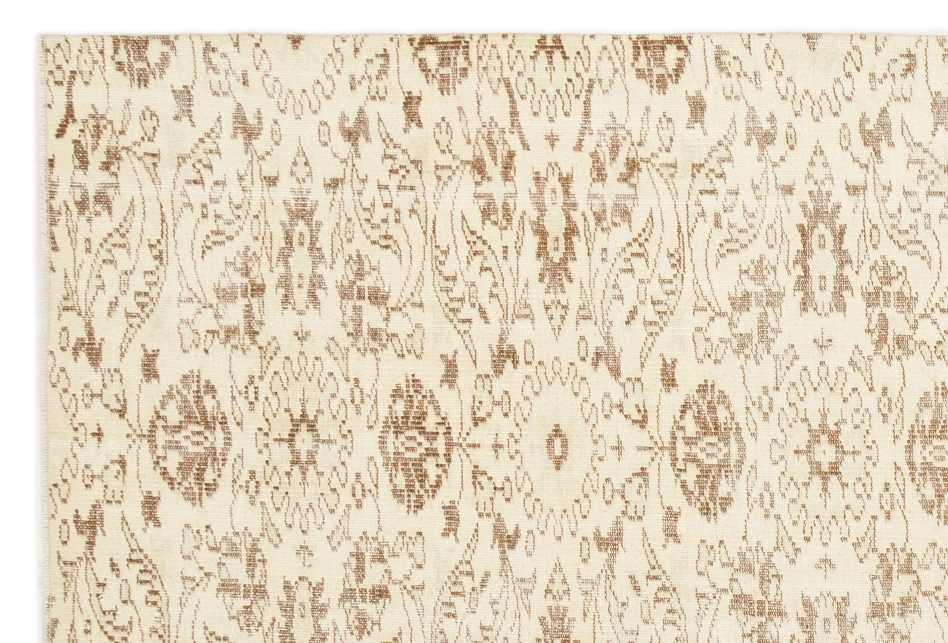 Retro Design Beige Over Dyed Vintage Rug 5'9'' x 8'8'' ft 174 x 263 cm