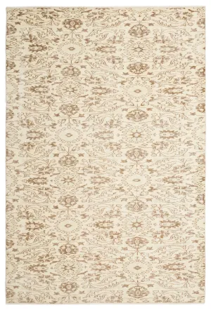 Retro Design Beige Over Dyed Vintage Rug 5'9'' x 8'8'' ft 174 x 263 cm