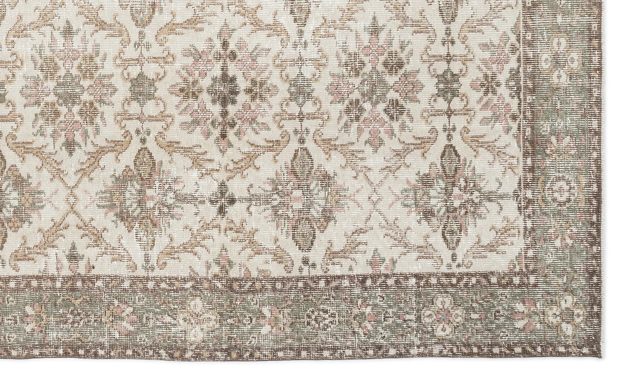 Retro Design Beige Over Dyed Vintage Rug 6'1'' x 10'0'' ft 185 x 305 cm