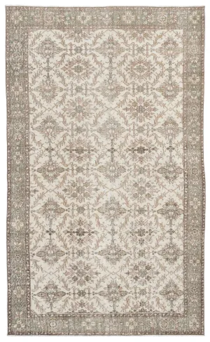 Retro Design Beige Over Dyed Vintage Rug 6'1'' x 10'0'' ft 185 x 305 cm