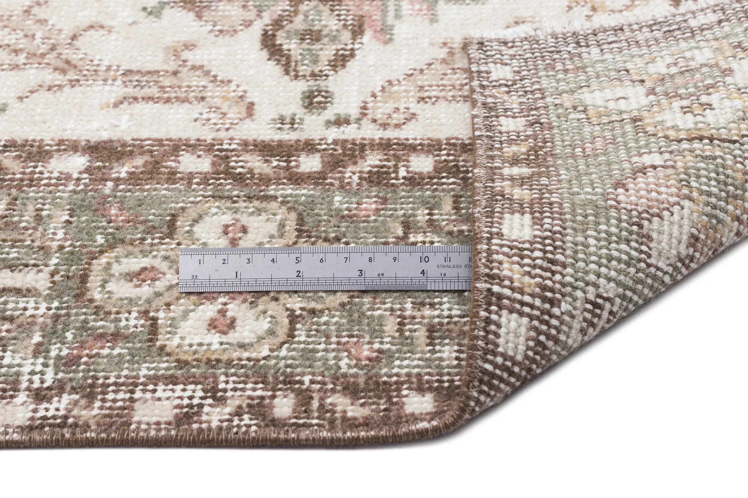 Retro Design Beige Over Dyed Vintage Rug 6'1'' x 10'0'' ft 185 x 305 cm