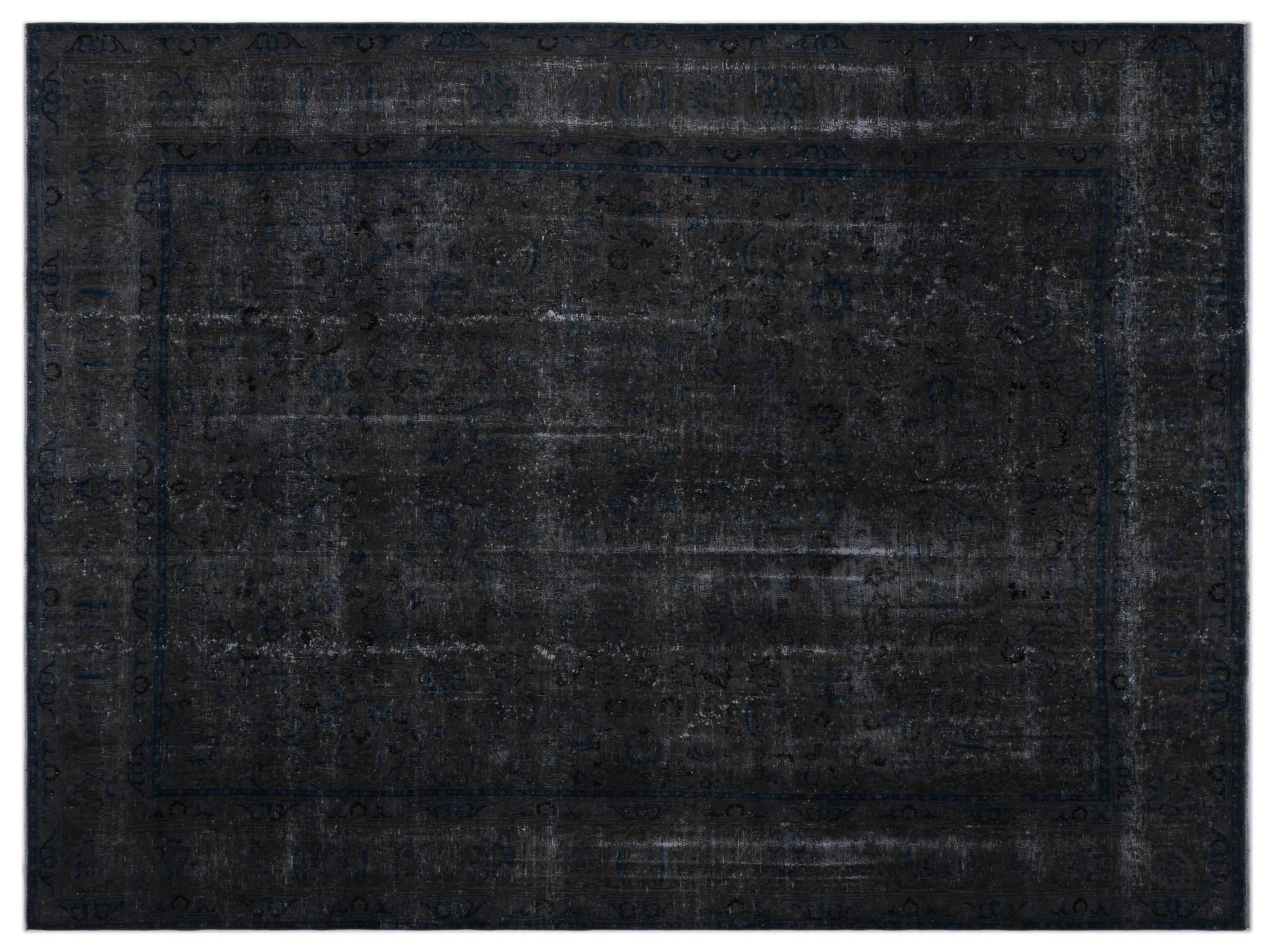 Retro Design Black Over Dyed Vintage XLarge Rug 9'7'' x 12'7'' ft 292 x 383 cm