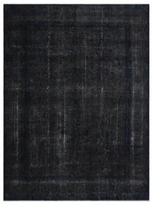 Retro Design Black Over Dyed Vintage XLarge Rug 9'7'' x 12'7'' ft 292 x 383 cm