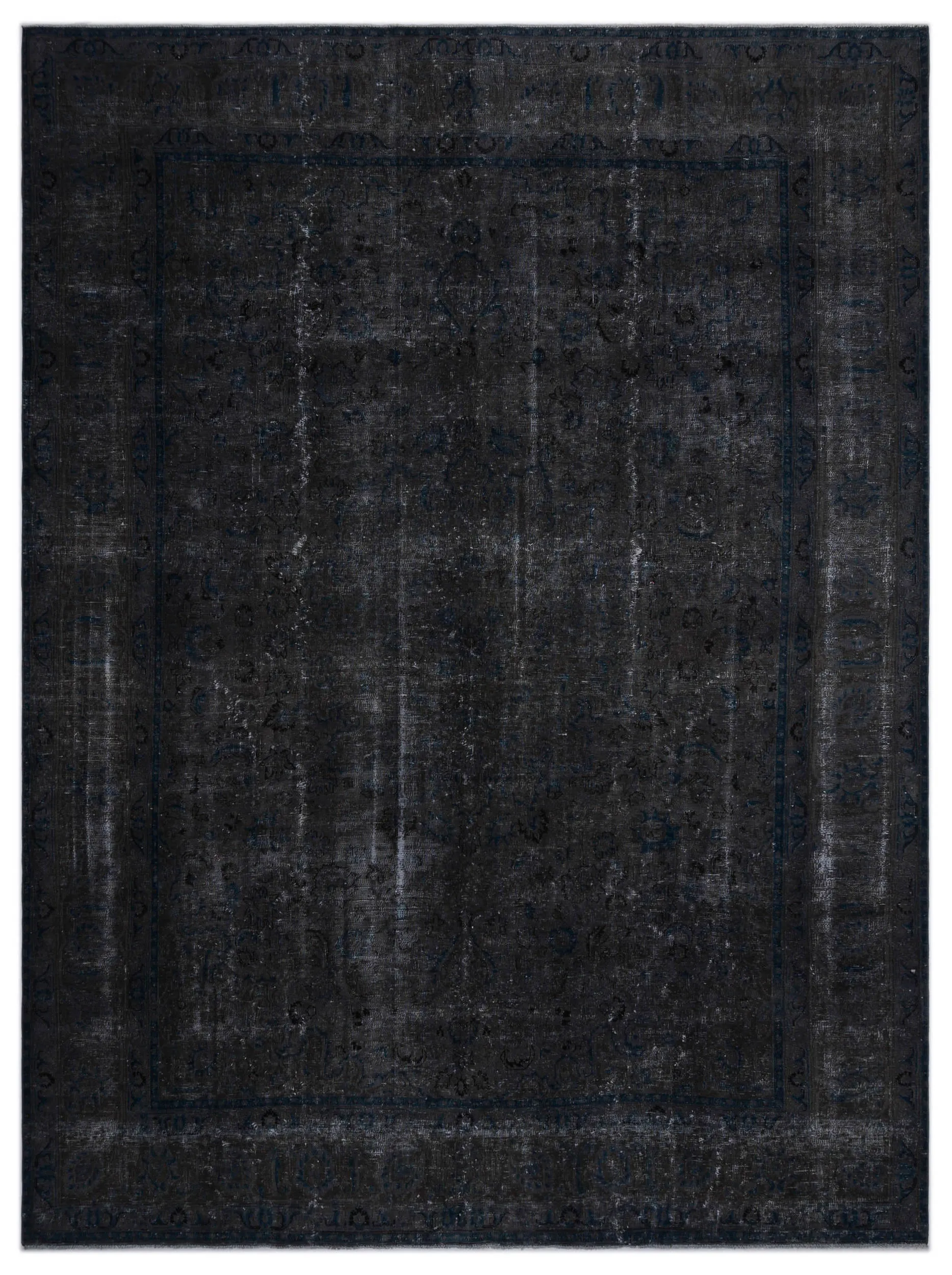 Retro Design Black Over Dyed Vintage XLarge Rug 9'7'' x 12'7'' ft 292 x 383 cm