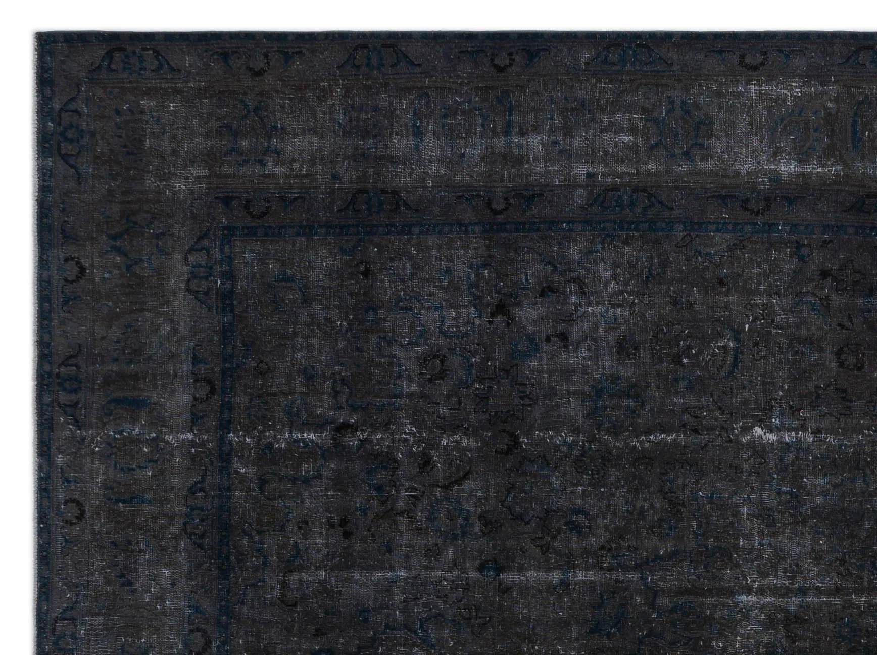 Retro Design Black Over Dyed Vintage XLarge Rug 9'7'' x 12'7'' ft 292 x 383 cm
