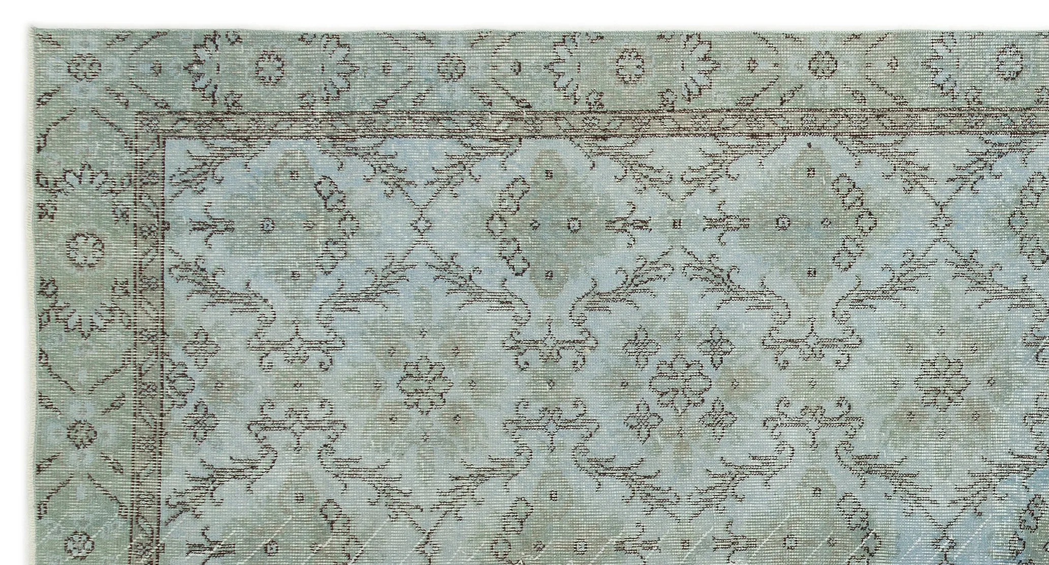 Retro Design Blue Over Dyed Vintage Rug 5'0'' x 9'7'' ft 153 x 293 cm
