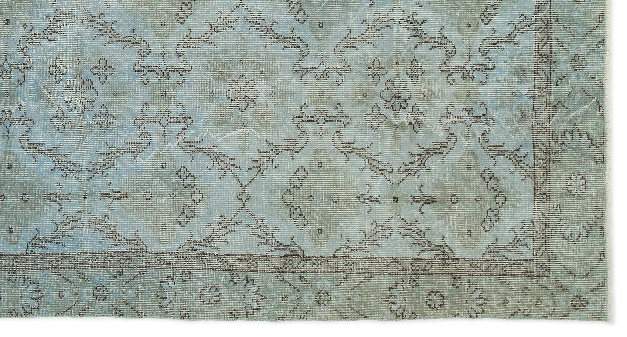 Retro Design Blue Over Dyed Vintage Rug 5'0'' x 9'7'' ft 153 x 293 cm
