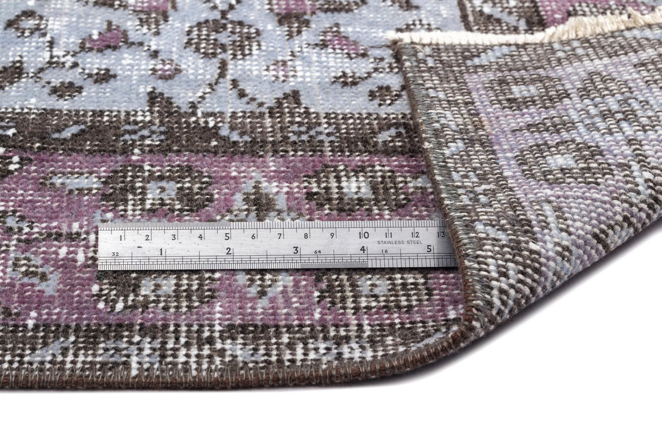 Retro Design Blue Over Dyed Vintage Rug 5'5'' x 8'10'' ft 164 x 270 cm