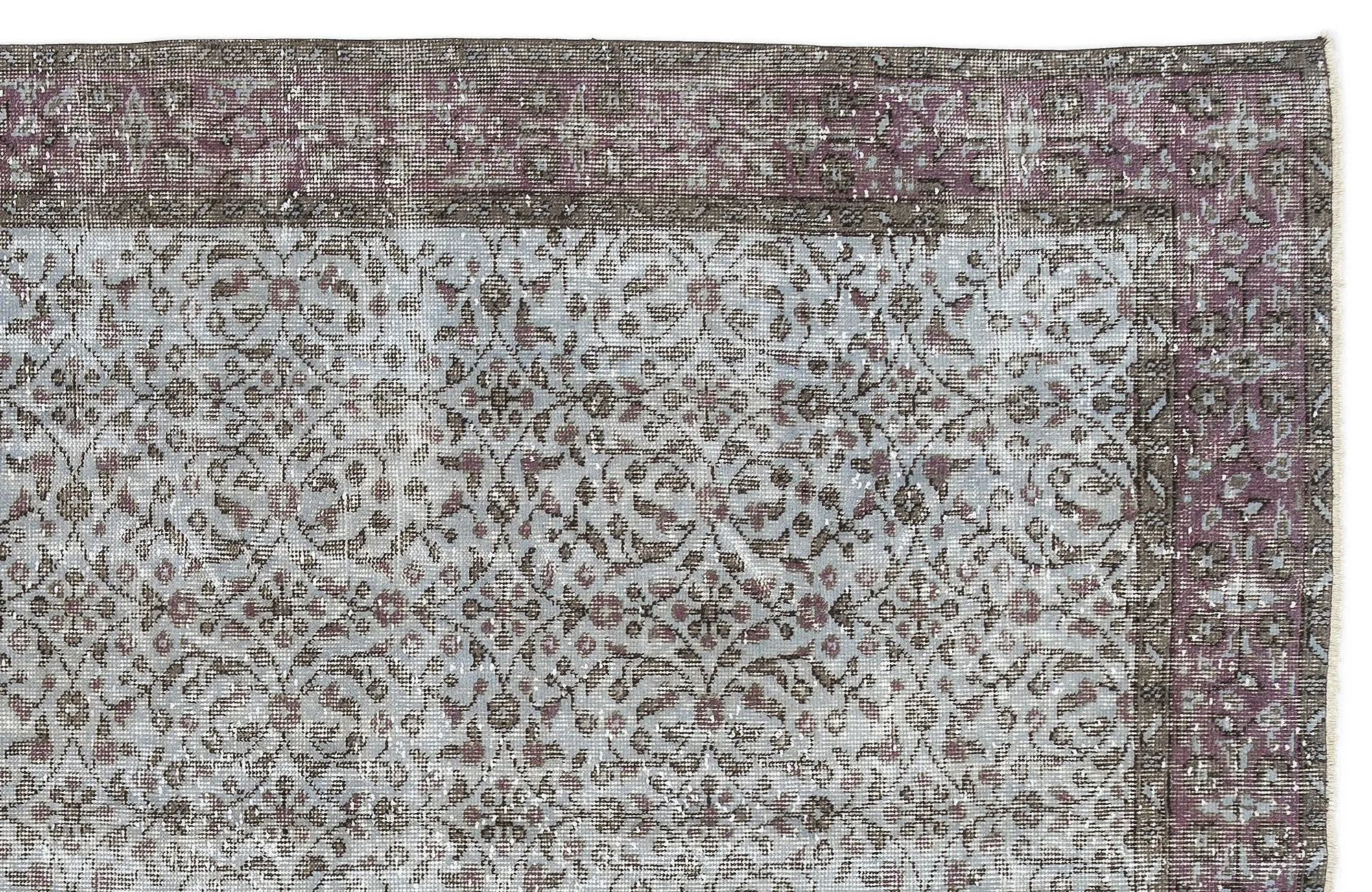 Retro Design Blue Over Dyed Vintage Rug 5'5'' x 8'10'' ft 164 x 270 cm