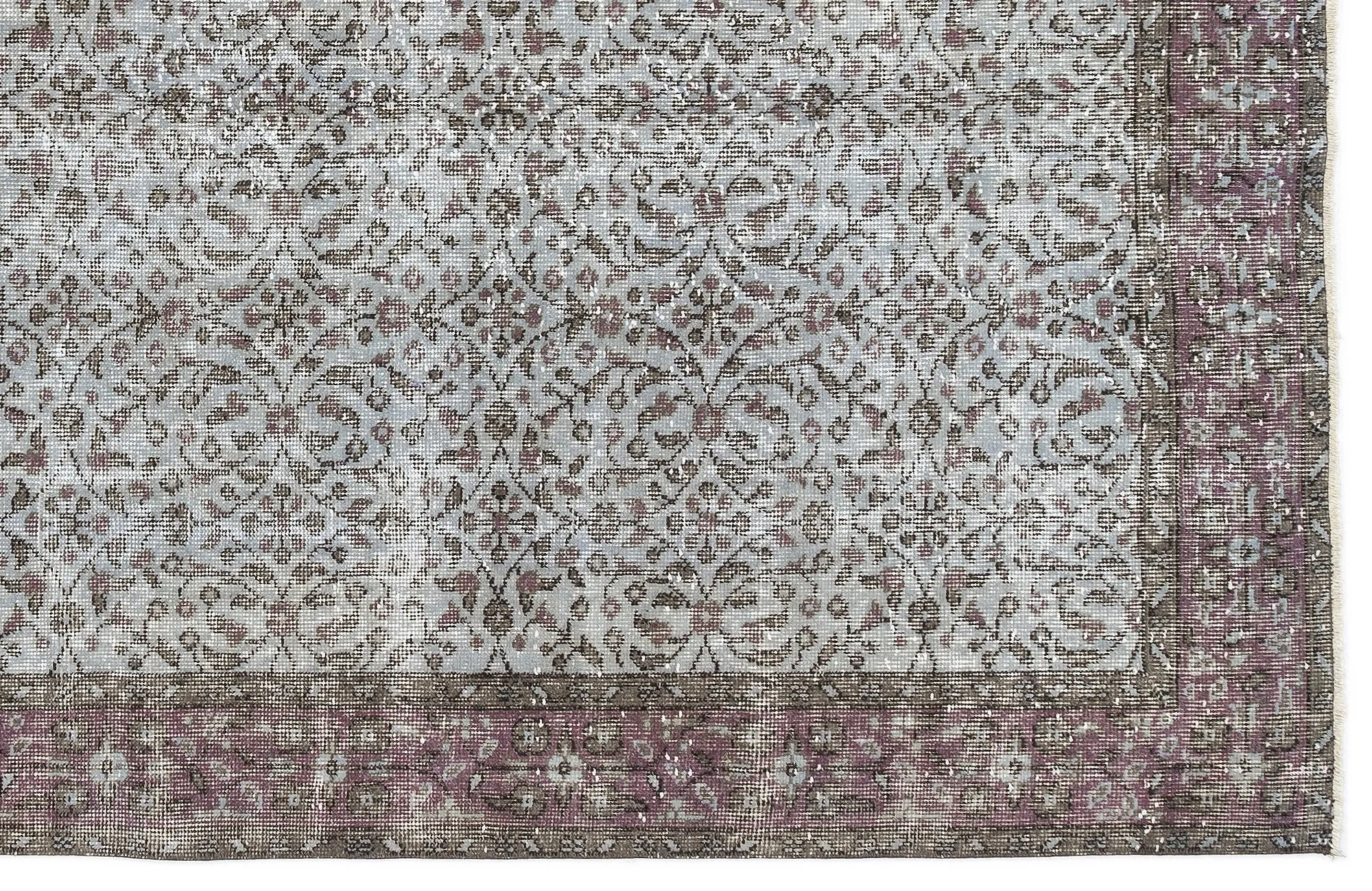 Retro Design Blue Over Dyed Vintage Rug 5'5'' x 8'10'' ft 164 x 270 cm