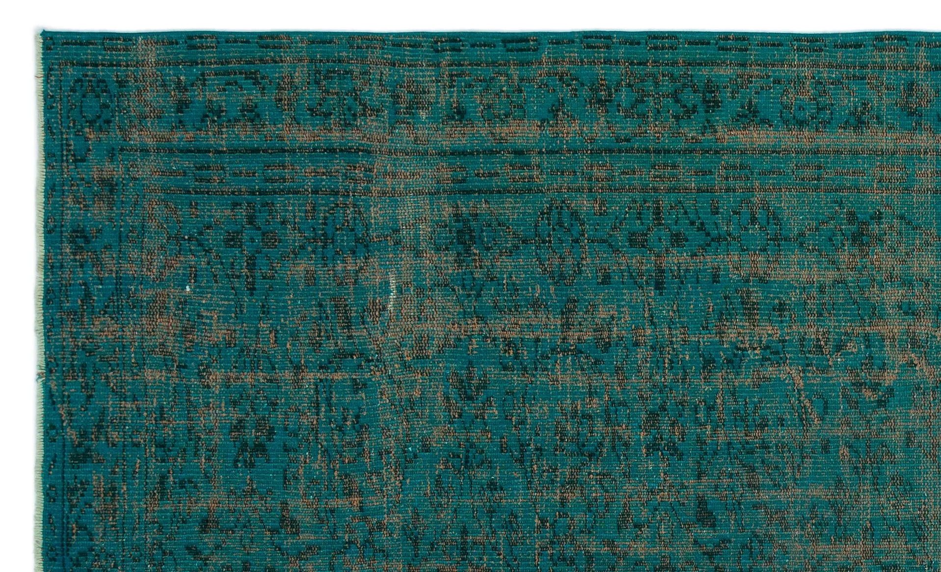Retro Design Blue Over Dyed Vintage Rug 5'6'' x 8'11'' ft 167 x 273 cm