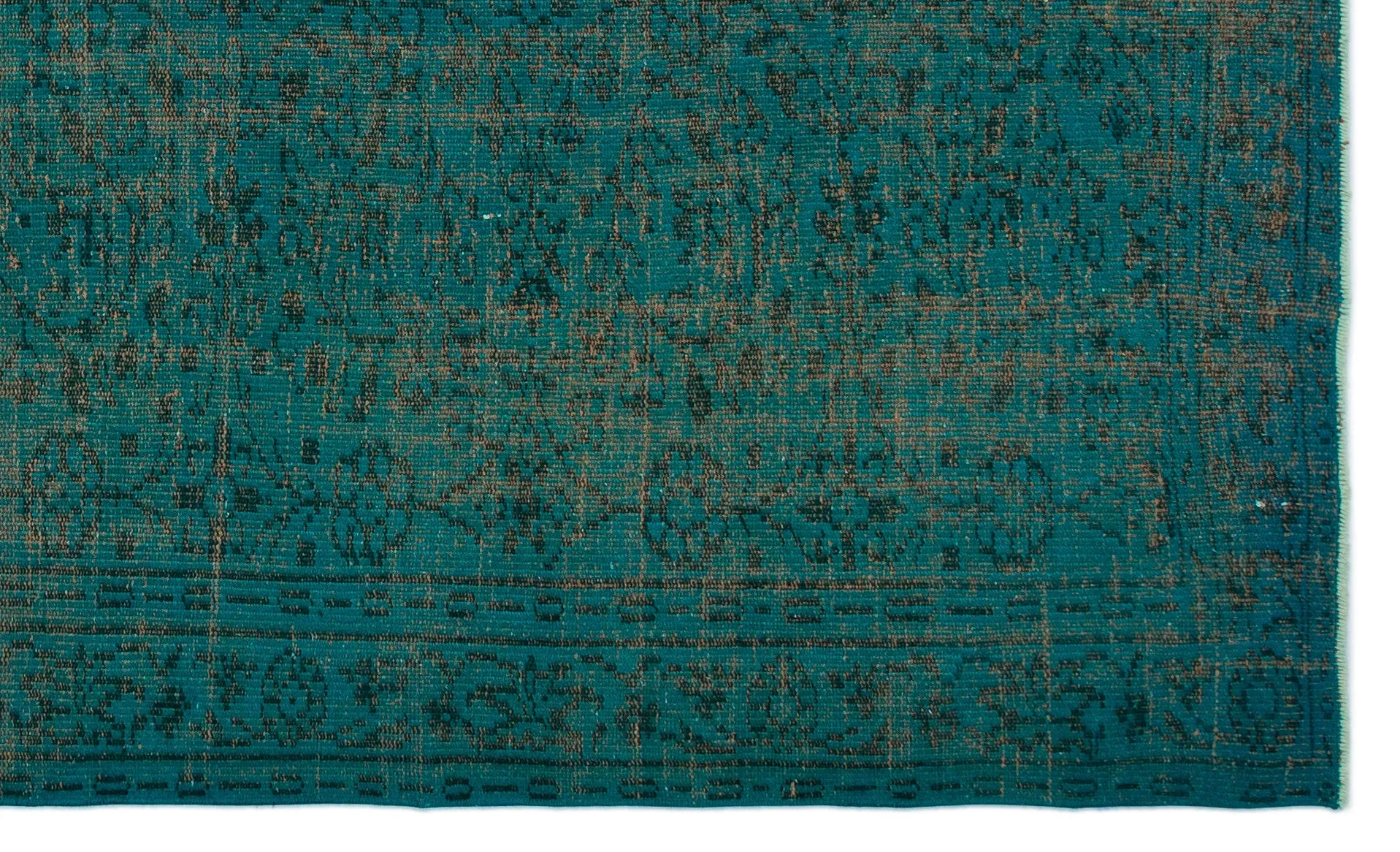 Retro Design Blue Over Dyed Vintage Rug 5'6'' x 8'11'' ft 167 x 273 cm