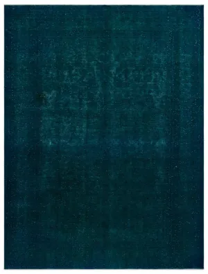 Retro Design Blue Over Dyed Vintage XLarge Rug 9'1'' x 12'2'' ft 277 x 370 cm