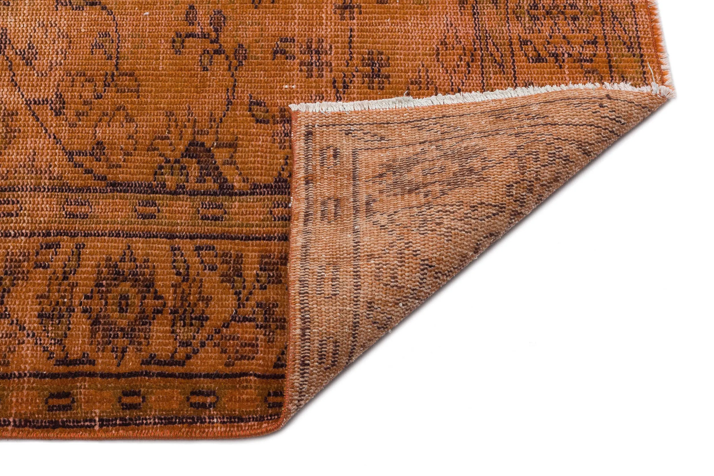 Retro Design Brown Over Dyed Vintage Rug 5'10'' x 9'1'' ft 177 x 277 cm