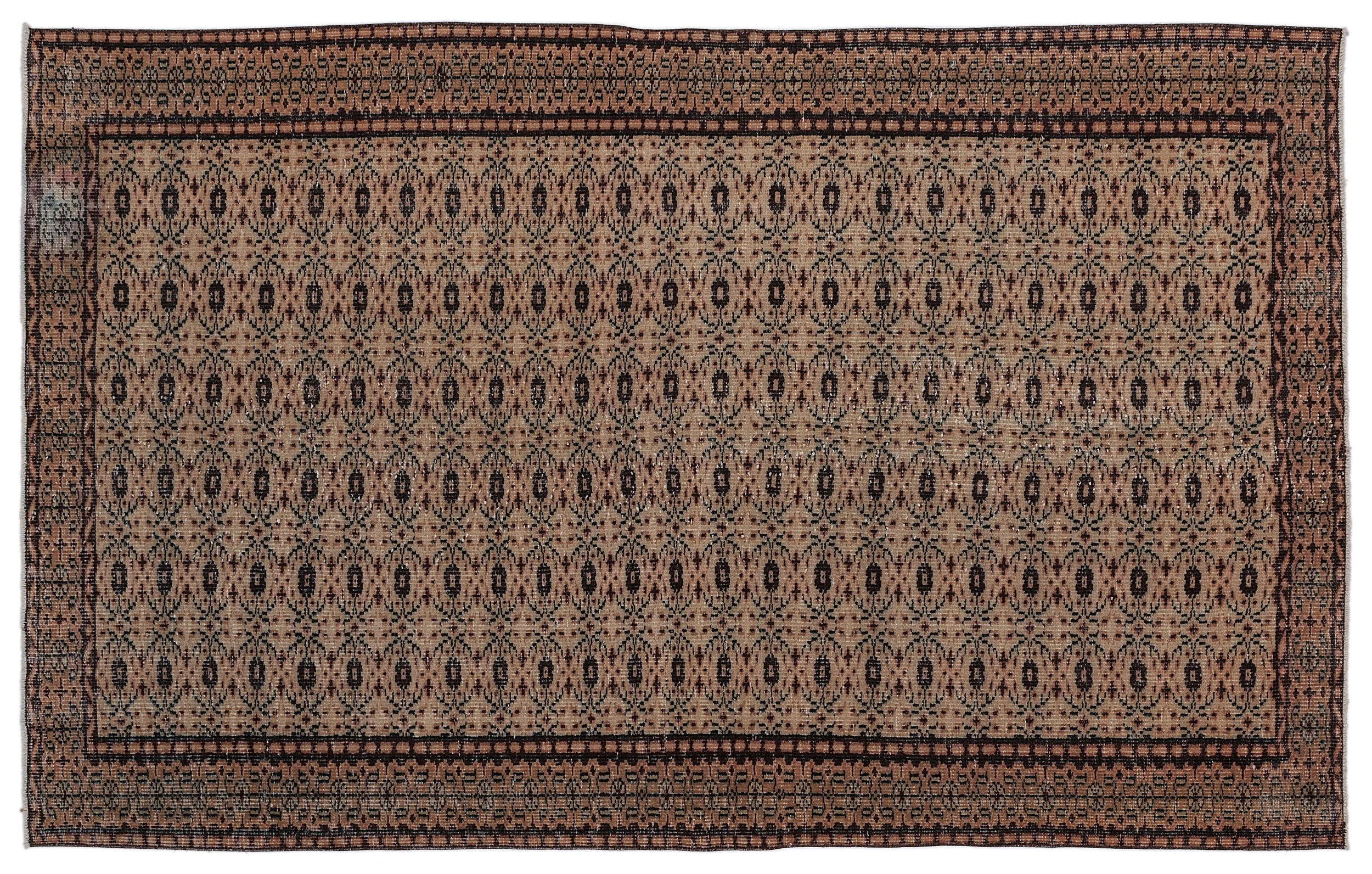Retro Design Brown Over Dyed Vintage Rug 5'7'' x 9'0'' ft 171 x 275 cm