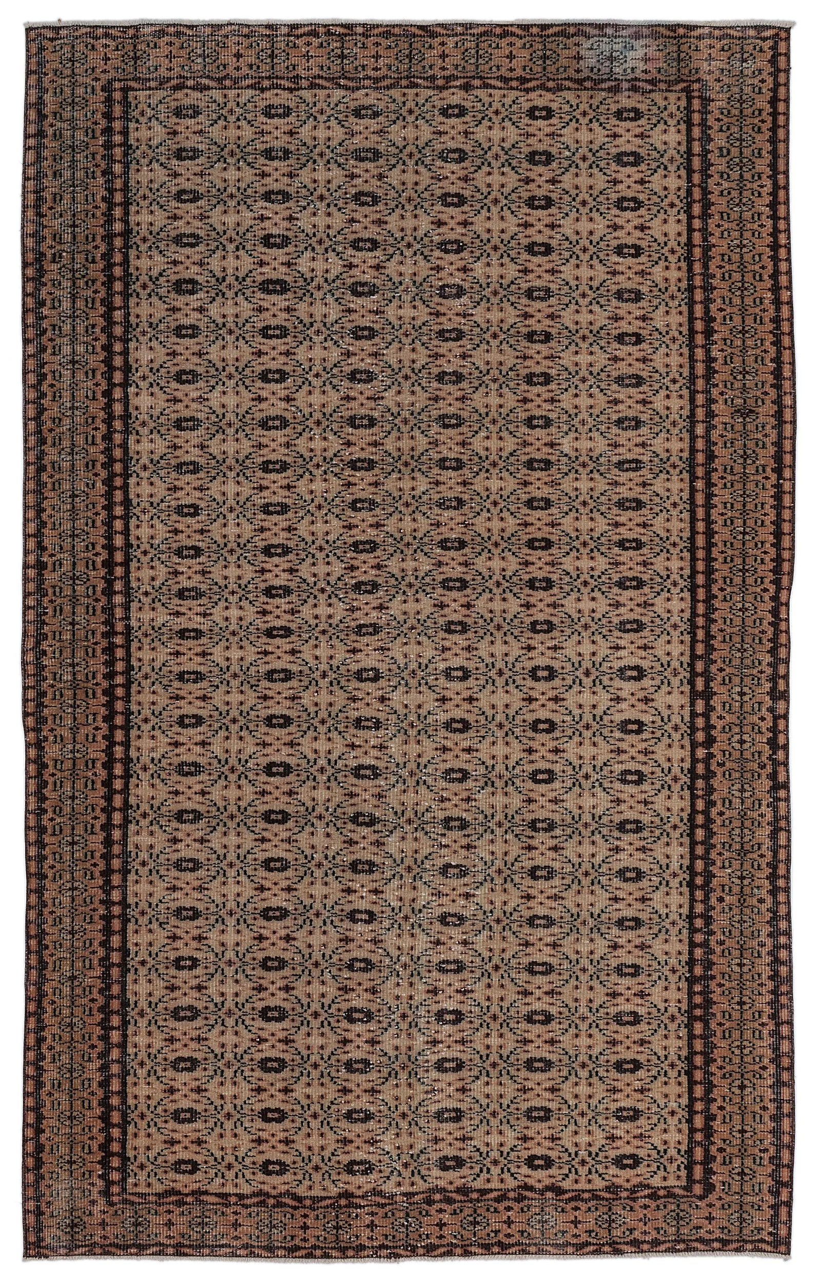 Retro Design Brown Over Dyed Vintage Rug 5'7'' x 9'0'' ft 171 x 275 cm
