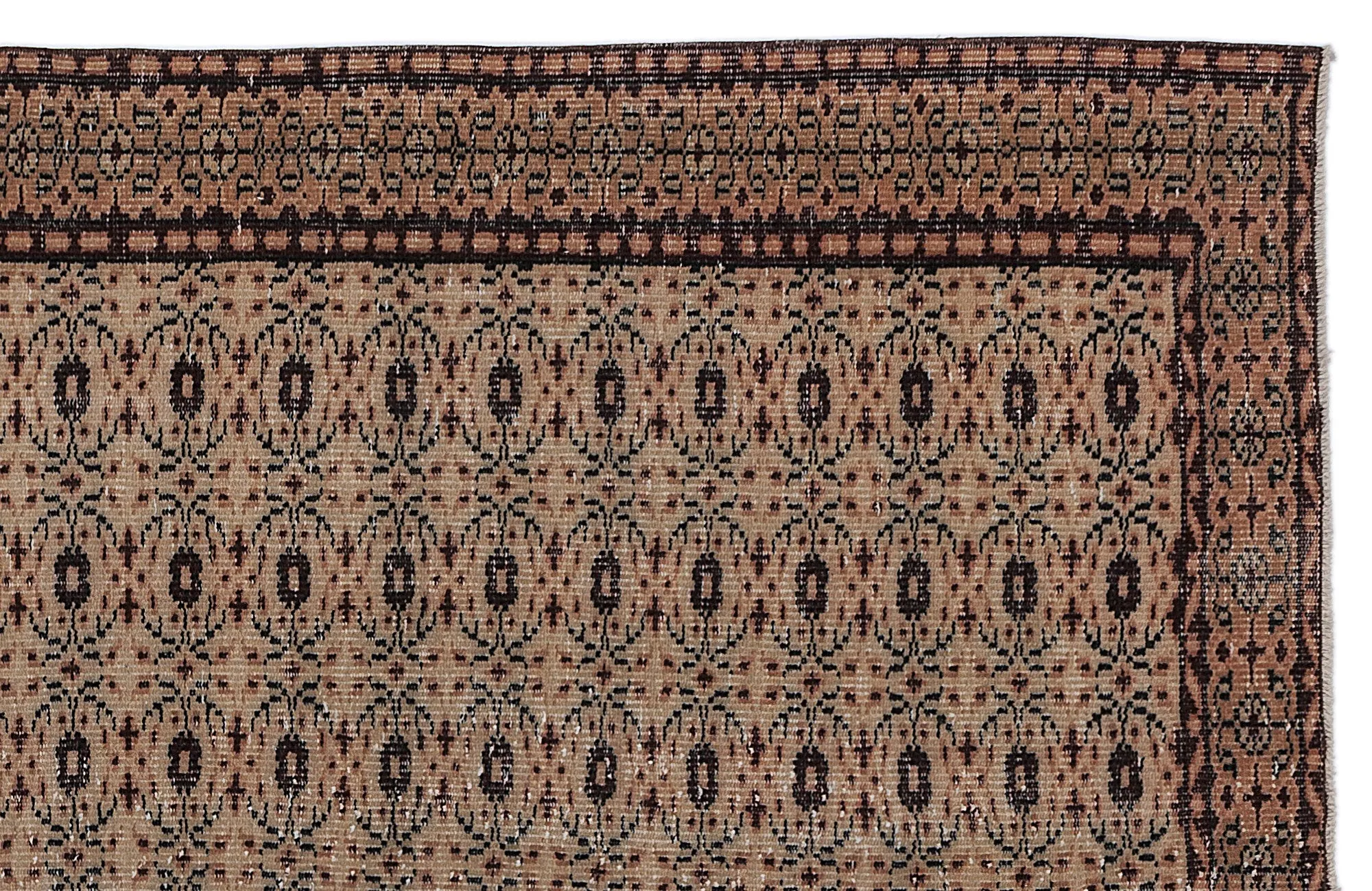 Retro Design Brown Over Dyed Vintage Rug 5'7'' x 9'0'' ft 171 x 275 cm