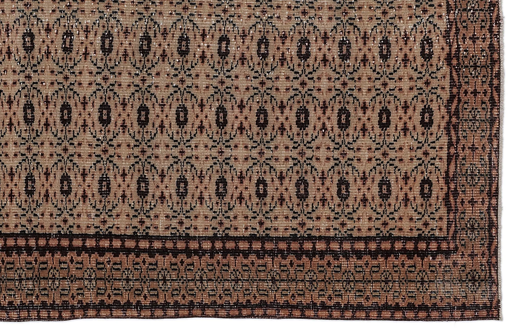 Retro Design Brown Over Dyed Vintage Rug 5'7'' x 9'0'' ft 171 x 275 cm