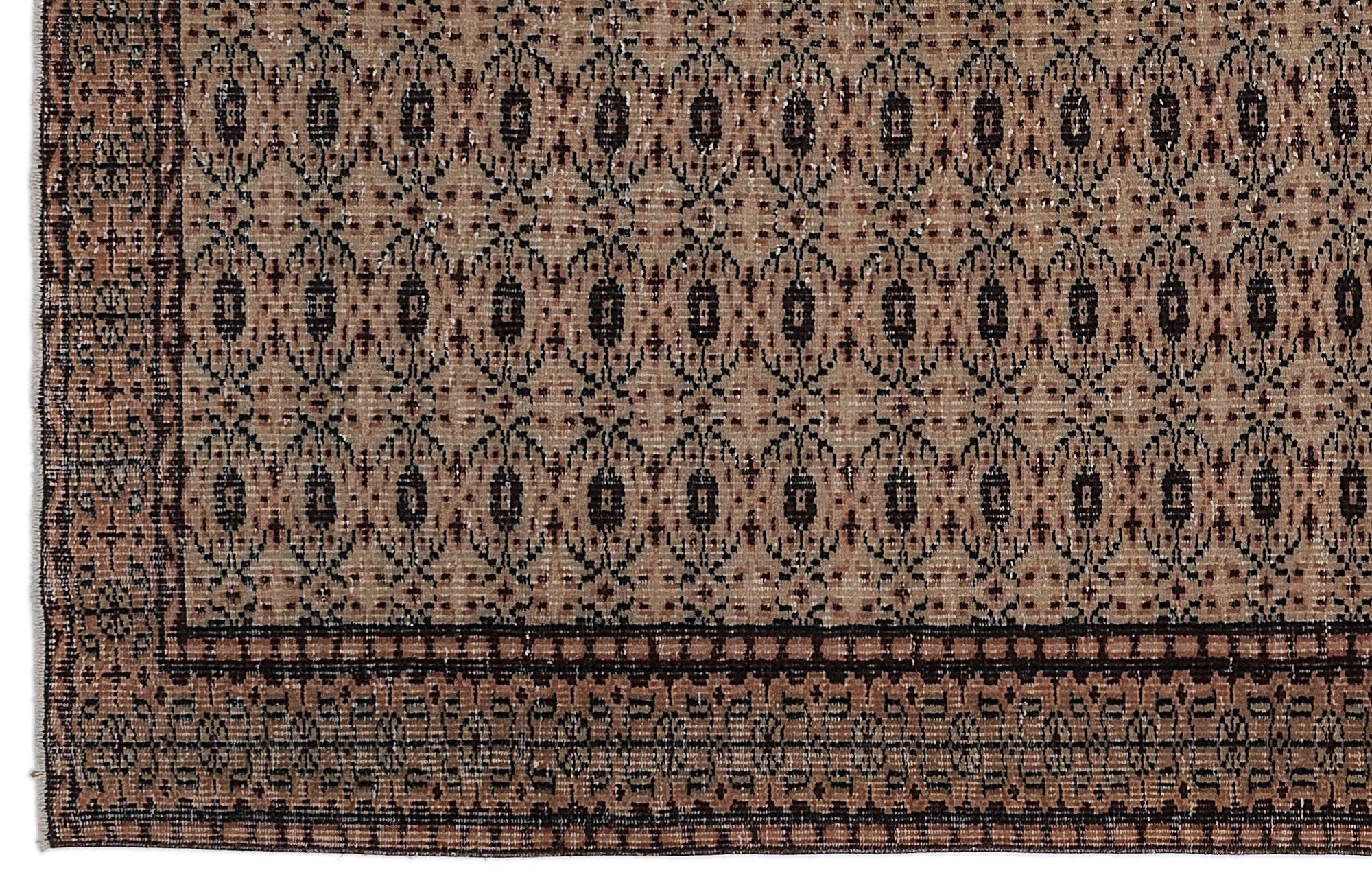 Retro Design Brown Over Dyed Vintage Rug 5'7'' x 9'0'' ft 171 x 275 cm