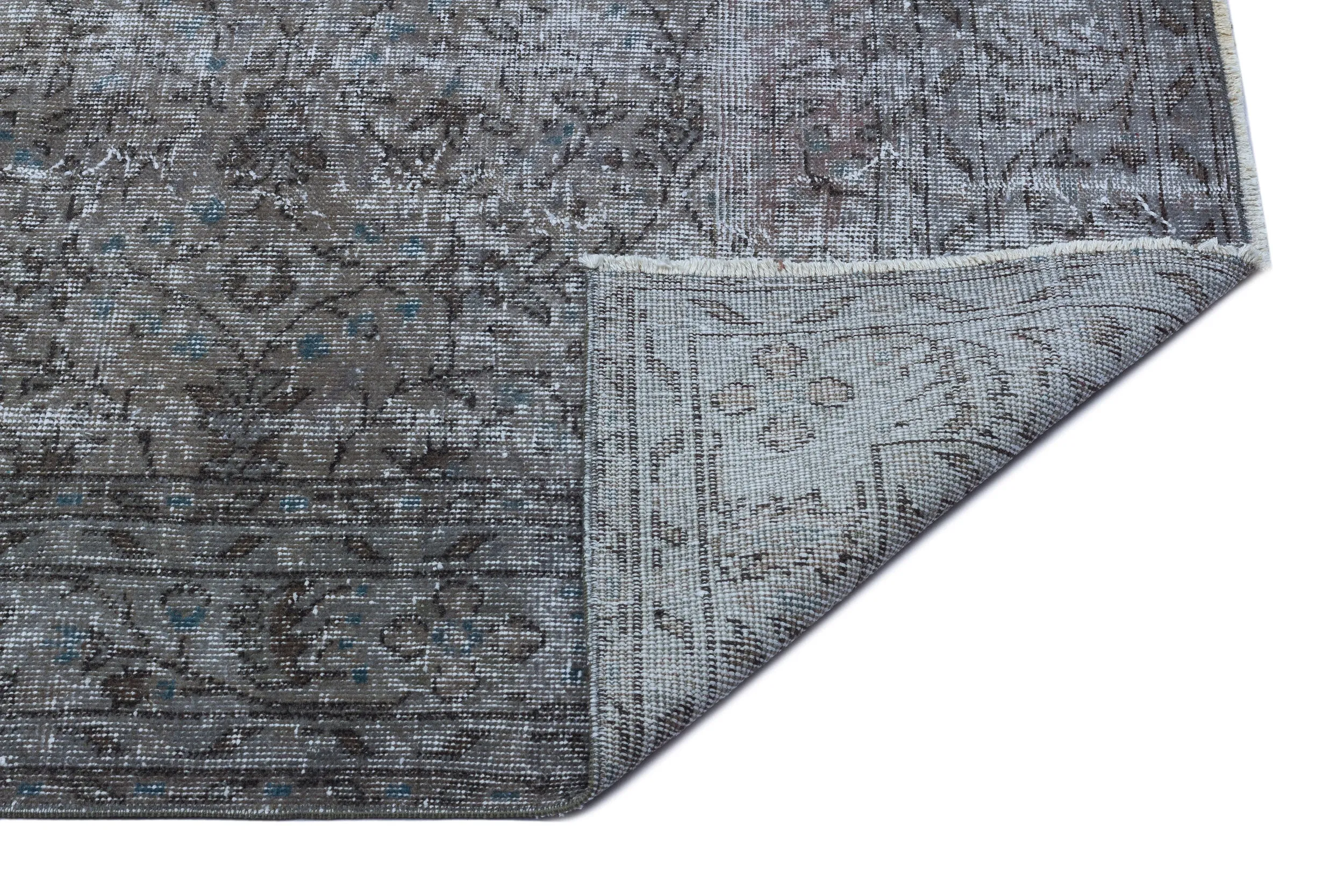 Retro Design Brown Over Dyed Vintage Rug 6'11'' x 10'4'' ft 210 x 316 cm